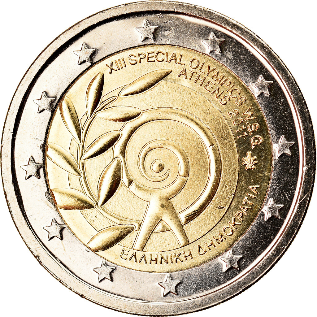Griechenland, 2 Euro, Olympics Athens, 2011, UNZ, Bi-Metallic, KM:239