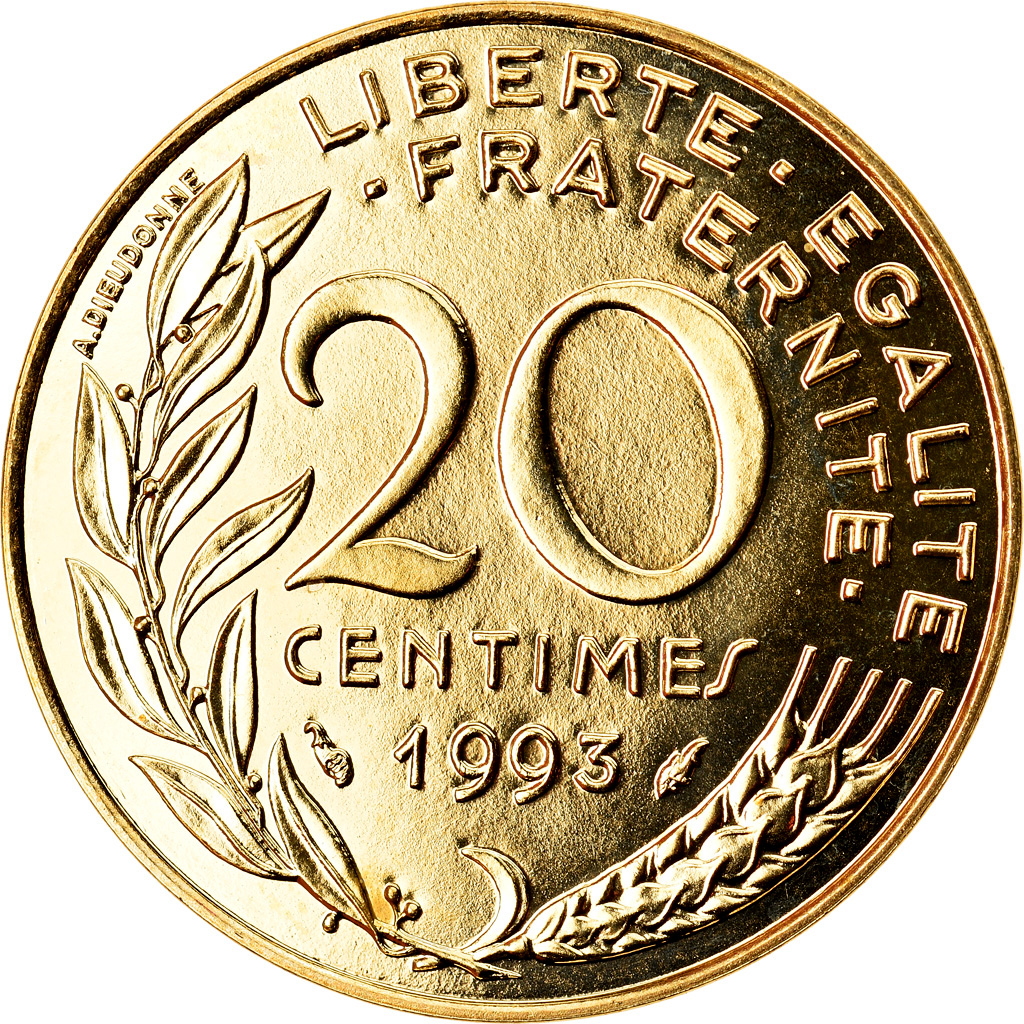 Coin, France, Marianne, 20 Centimes, 1993, Paris, BU, 