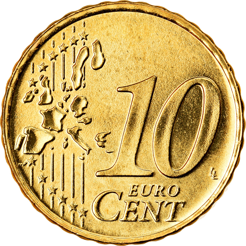 Griechenland, 10 Euro Cent, 2003, UNZ, Messing, KM:184