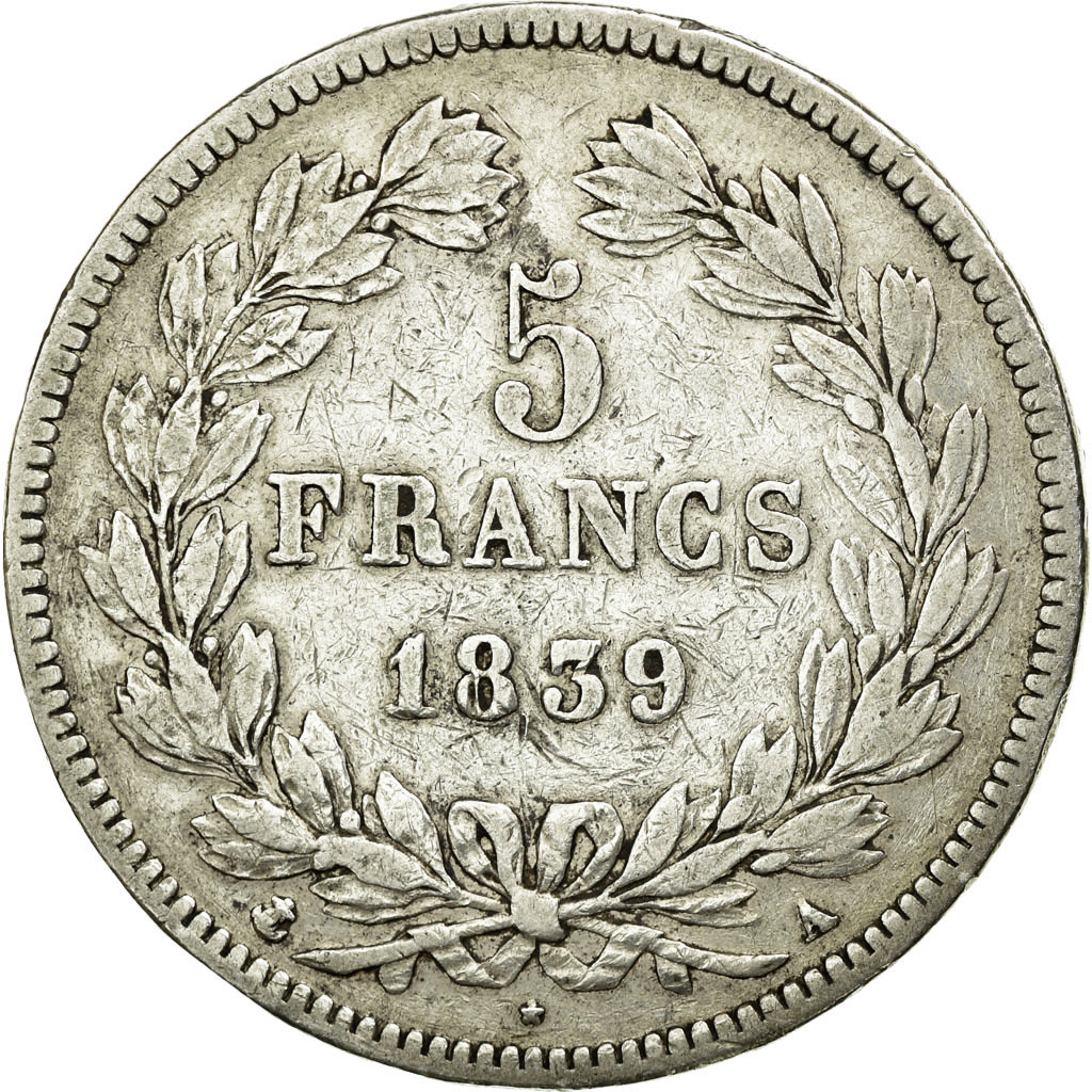 Coin, France, Louis-Philippe, 5 Francs, 1839, Paris, , Silver