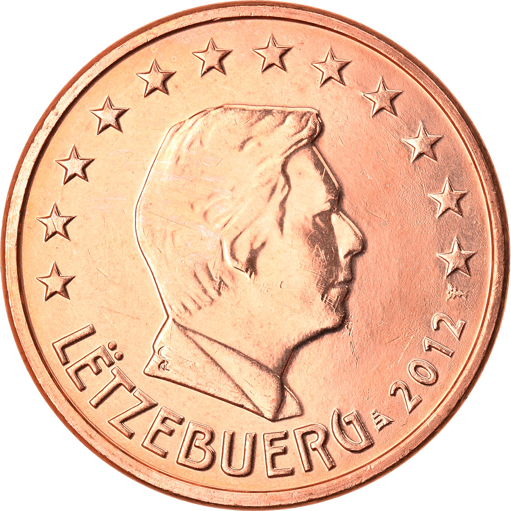 Luxemburg, 5 Euro Cent, 2012, UNZ, Copper Plated Steel, KM:77