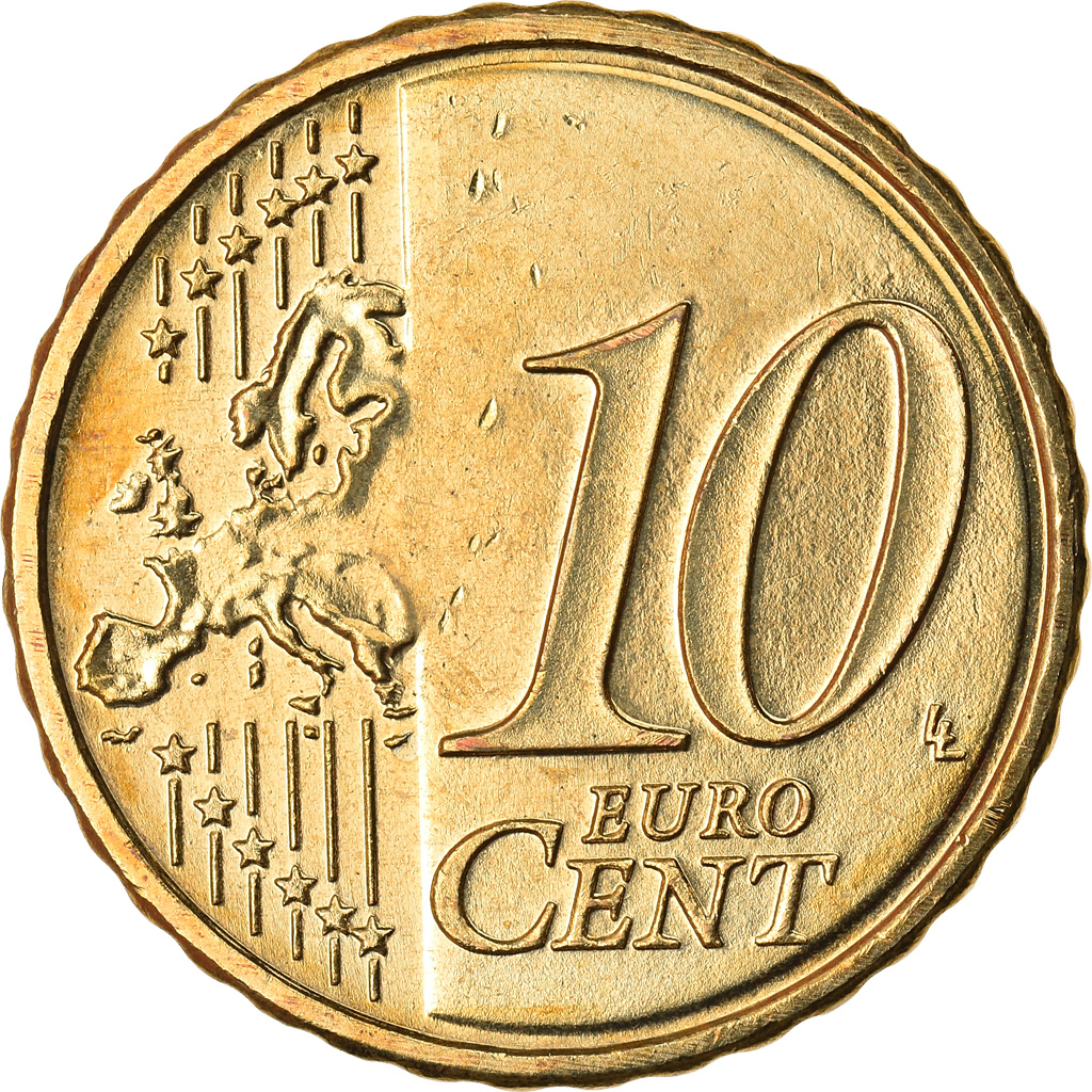 Luxemburg, 10 Euro Cent, 2015, UNZ, Messing, KM:New