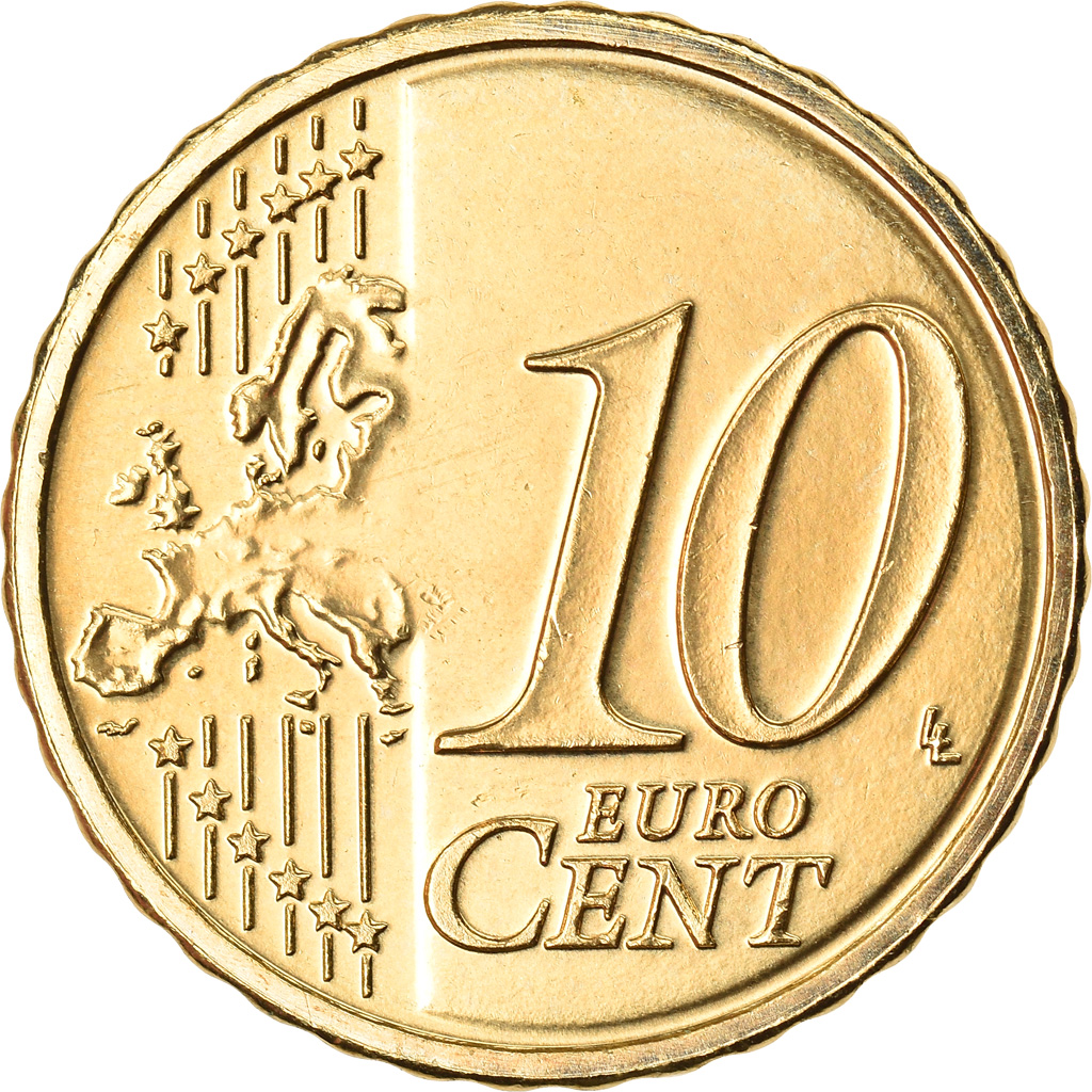 [#792121] Luxemburg, 10 Euro Cent, 2018, UNZ, Messing, KM:New