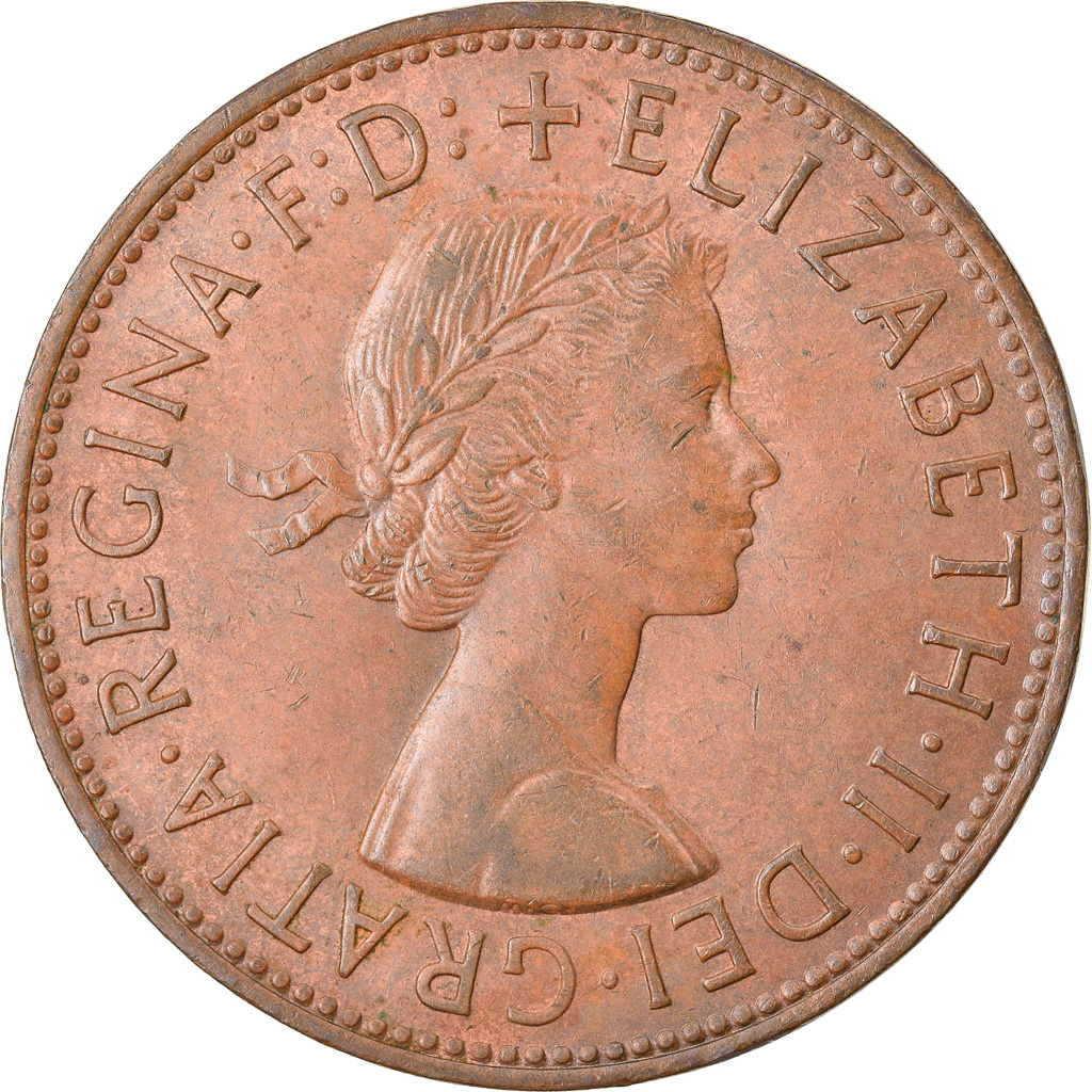 Moneda, Gran Bretaña, Elizabeth II, Penny, 1966, MBC, Bronce, KM:897