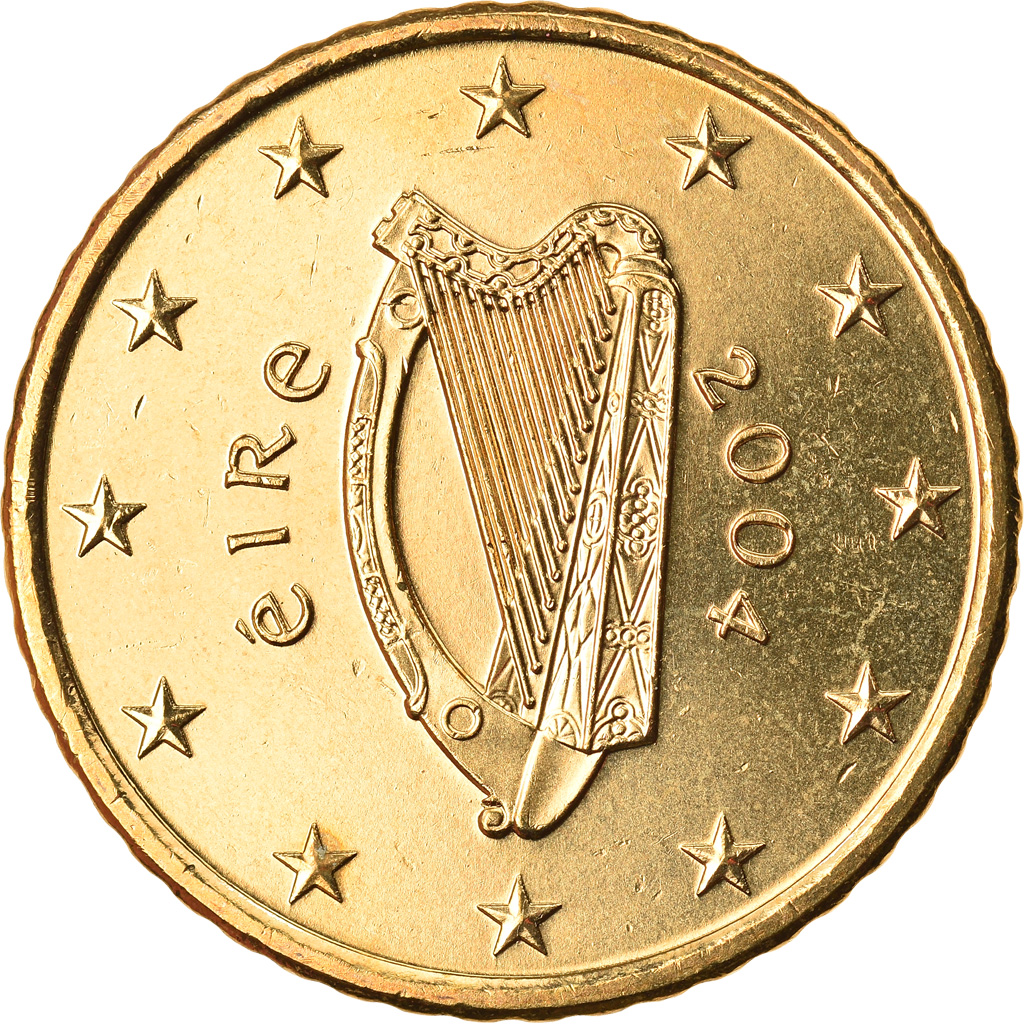 IRELAND REPUBLIC, 50 Euro Cent, 2004, Sandyford, STGL, Messing, KM:37