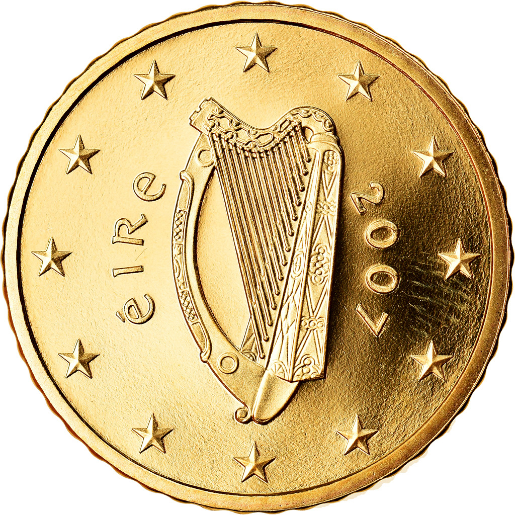 IRELAND REPUBLIC, 50 Euro Cent, 2007, BE, STGL, Messing, KM:49