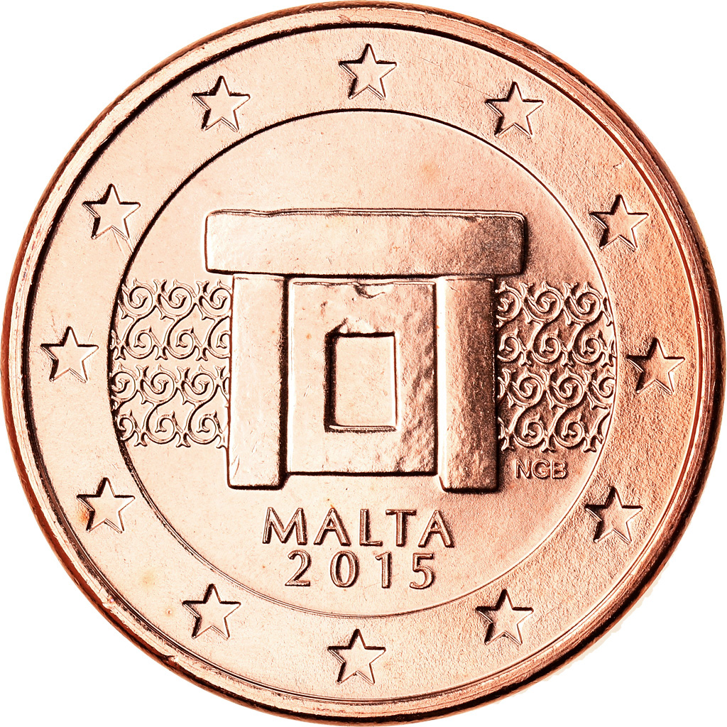 Malta, 5 Euro Cent, 2015, UNZ, Copper Plated Steel, KM:New