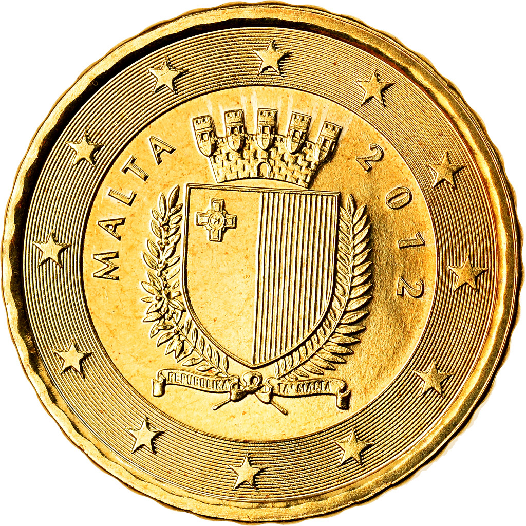 Malta, 10 Euro Cent, 2012, Paris, BU, STGL, Messing, KM:128