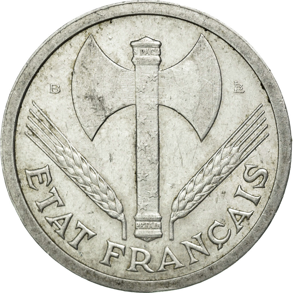 Coin, France, Bazor, 2 Francs, 1943, Beaumont le Roger, , Aluminum