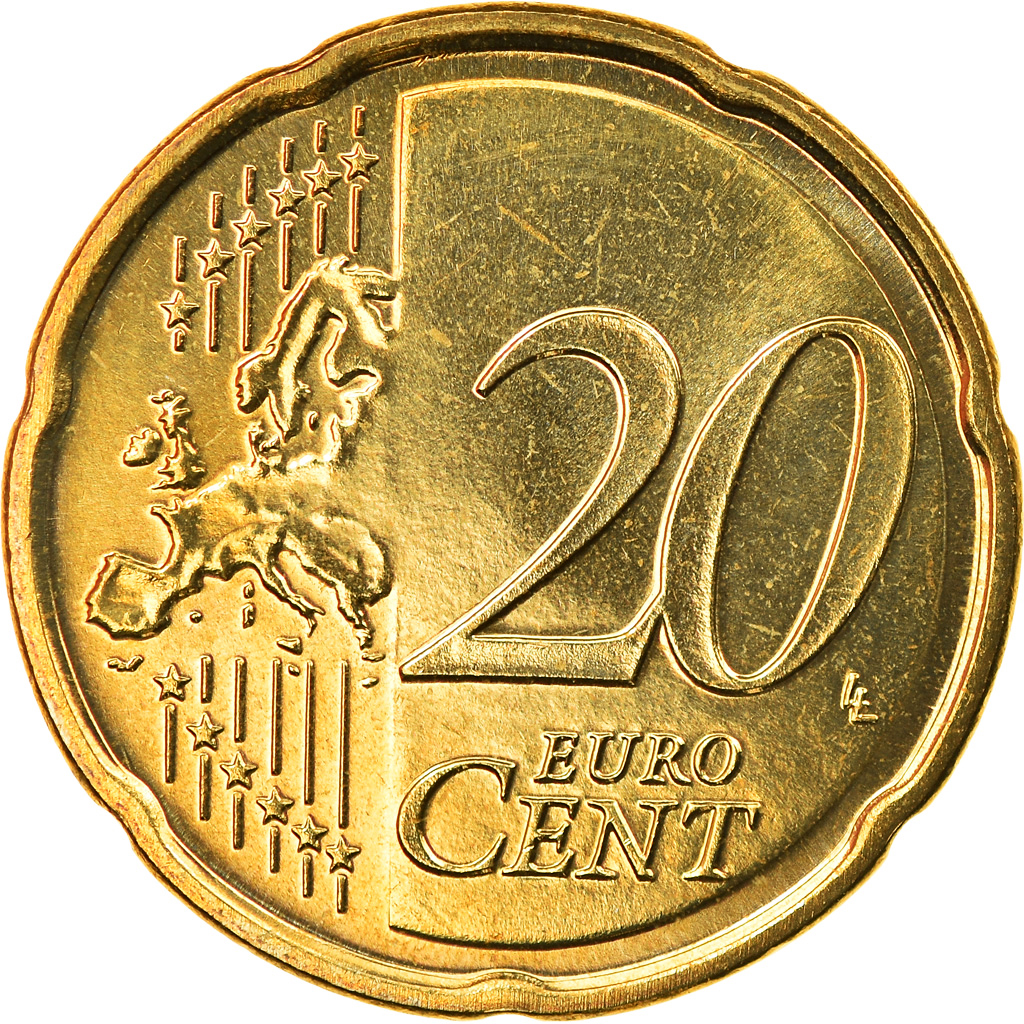 [#793258] Niederlande, 20 Euro Cent, 2016, UNZ, Messing, KM:New