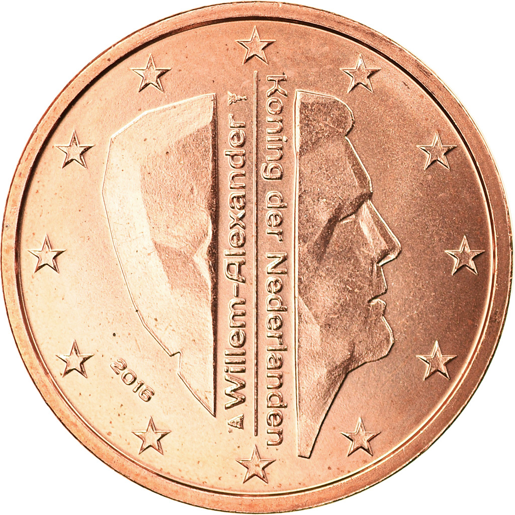 Niederlande, 2 Euro Cent, 2016, UNZ, Copper Plated Steel, KM:New