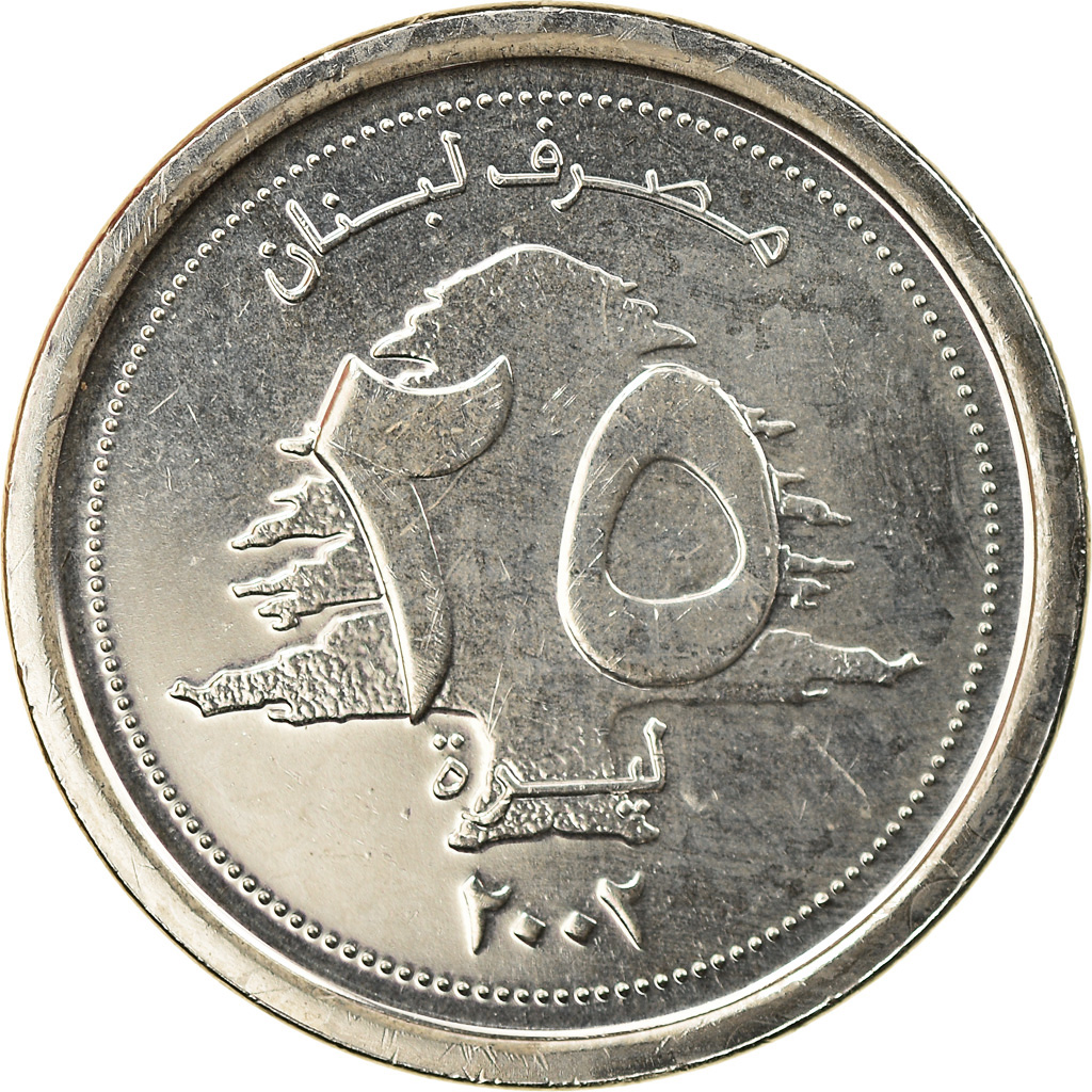 Coin, Lebanon, 25 Livres, 2002, , Nickel plated steel, KM:40