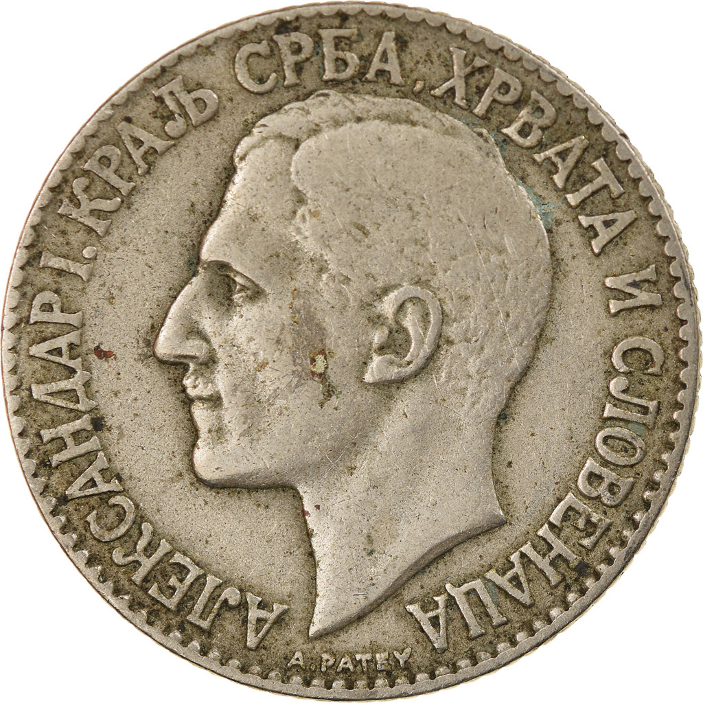 Moneda, Grecia, 2 Dinara, 1925, BC+, Aluminio - bronce
