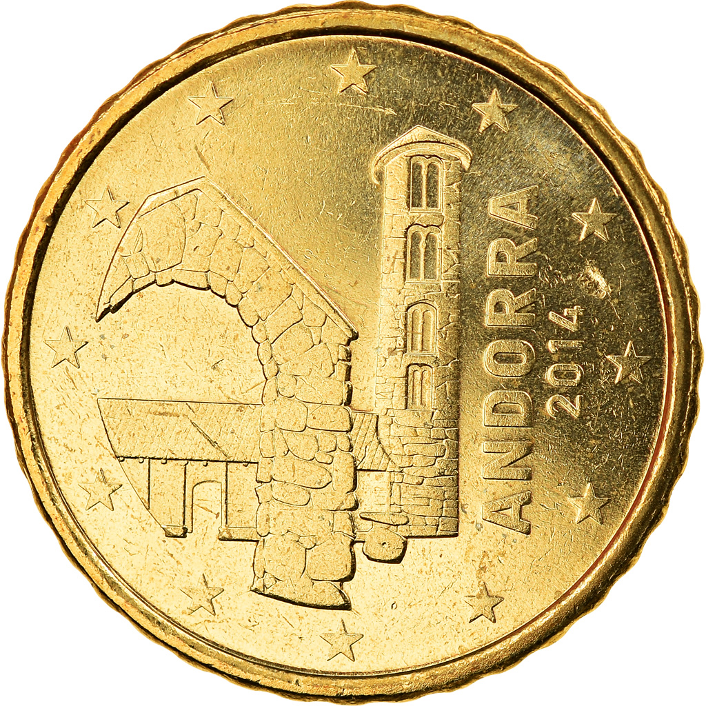 Andorra, 10 Euro Cent, 2014, UNZ, Messing, KM:New