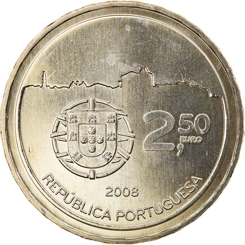 Portugal, 2-1/2 Euro, 2008, Lisbon, , Copper-nickel, KM:824