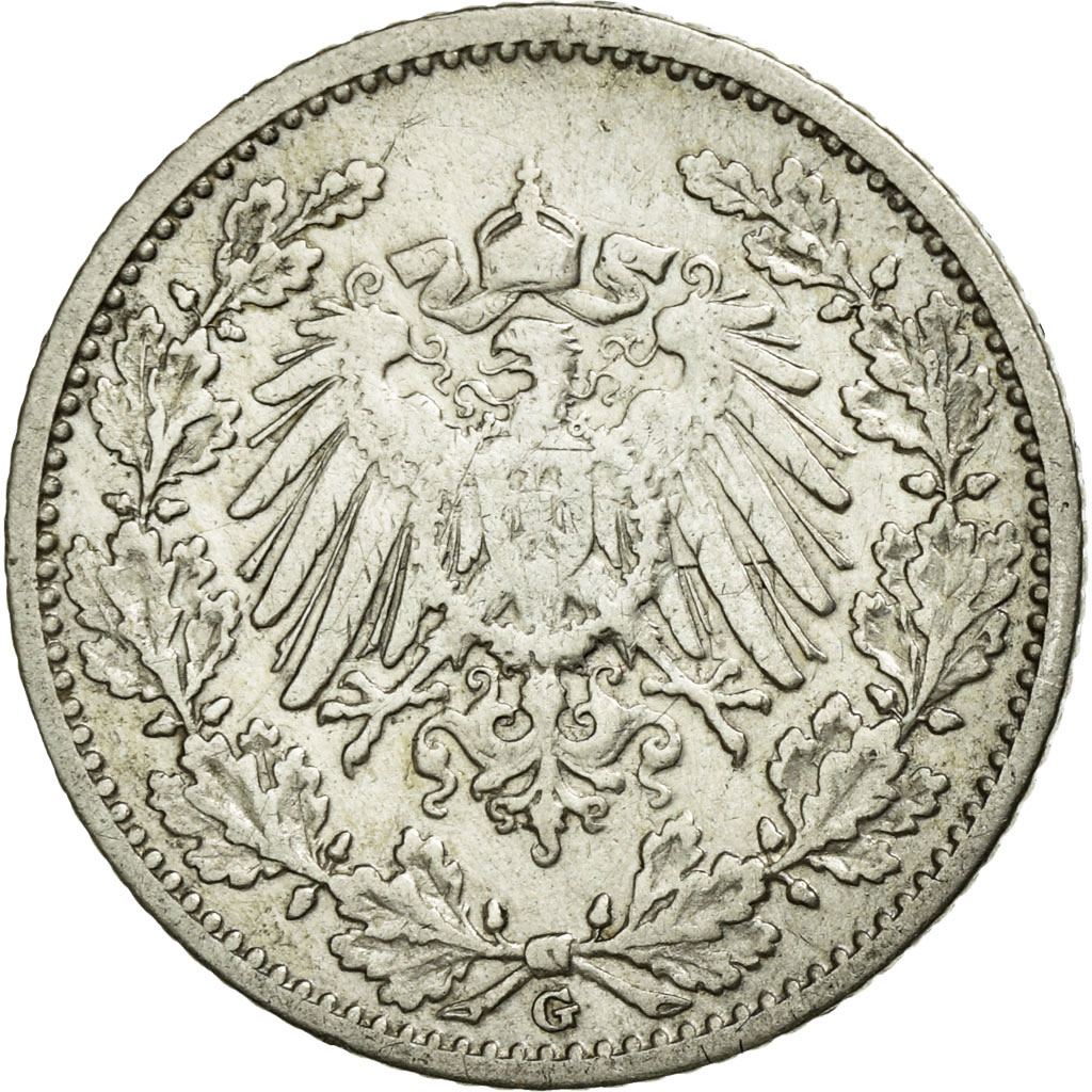 Coin, GERMANY - EMPIRE, 1/2 Mark, 1905, Karlsruhe, , Silver, KM:17