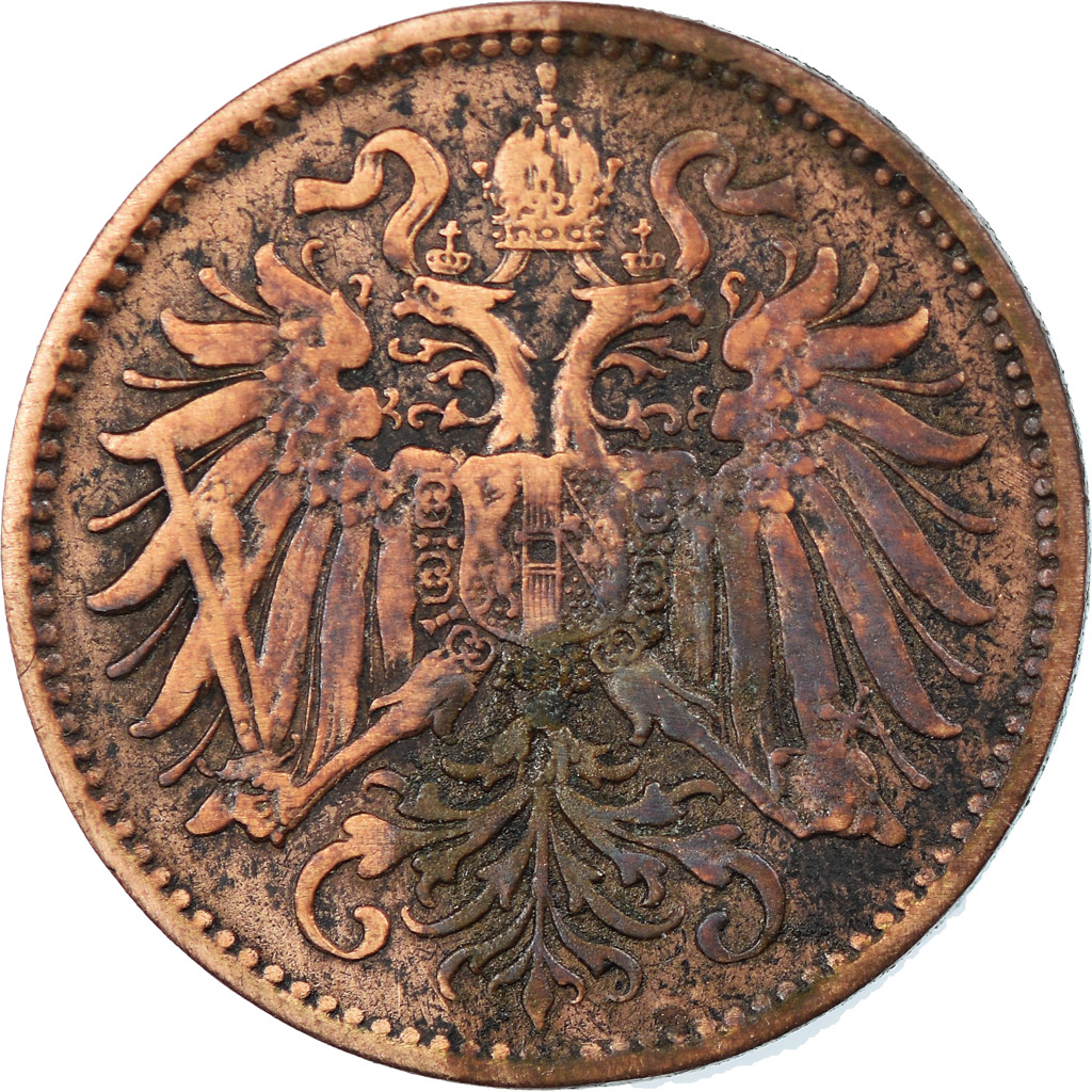 Moneda, Austria, Franz Joseph I, 2 Heller, 1893, BC+, Bronce, KM:2801
