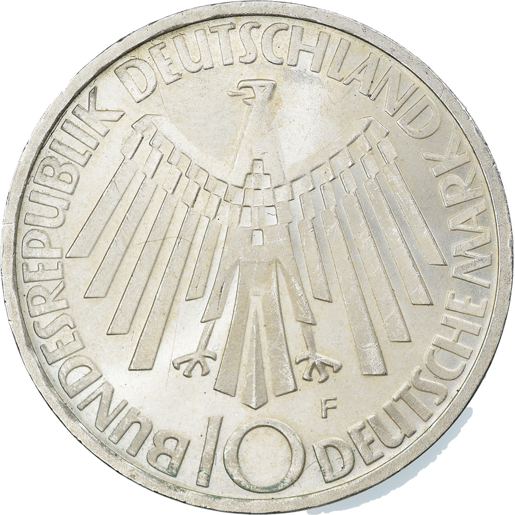 Coin, GERMANY - FEDERAL REPUBLIC, 10 Mark, 1972, Stuttgart, , Silver