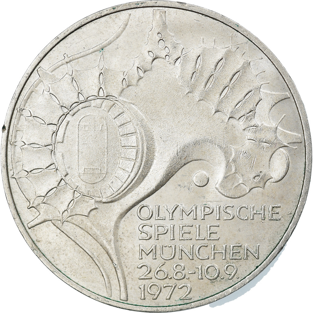 Coin, GERMANY - FEDERAL REPUBLIC, 10 Mark, 1972, Karlsruhe, , Silver