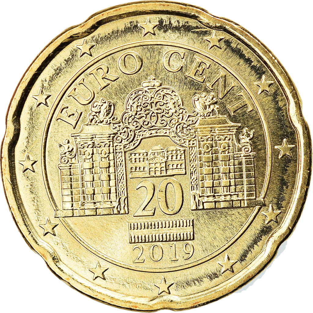 [#796355] Autriche, 20 Euro Cent, 2019, SPL, Laiton, KM:New