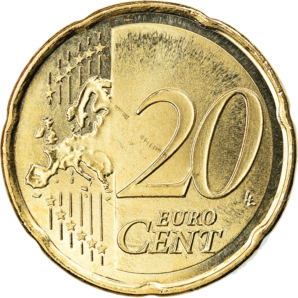 [#796380] Spanien, 20 Euro Cent, 2019, UNZ, Messing, KM:New