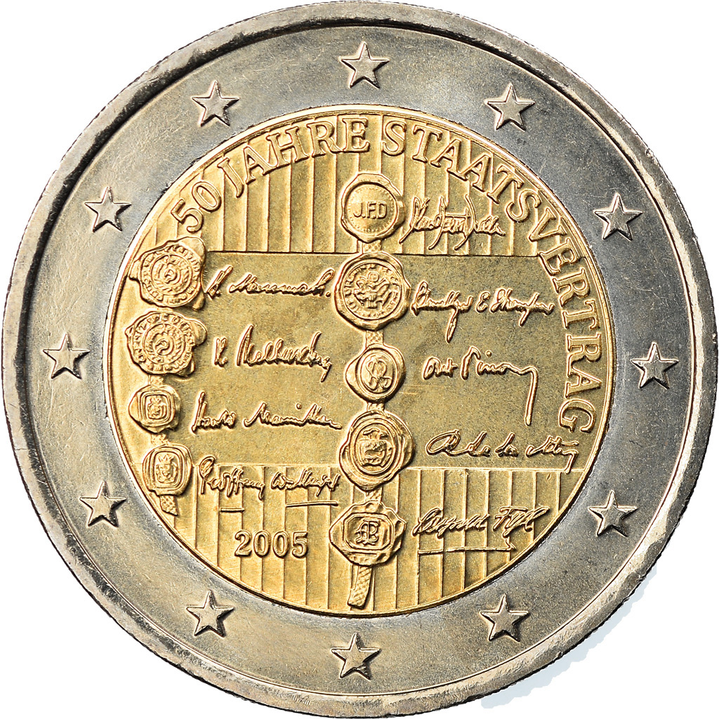 Österreich, 2 Euro, 2005, Vienna, VZ, Bi-Metallic, KM:3124