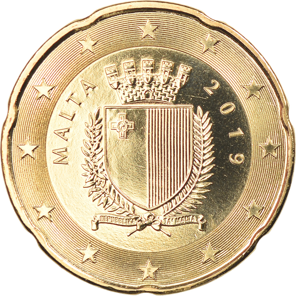 Malta, 20 Euro Cent, 2019, FDC, Ottone, KM:New