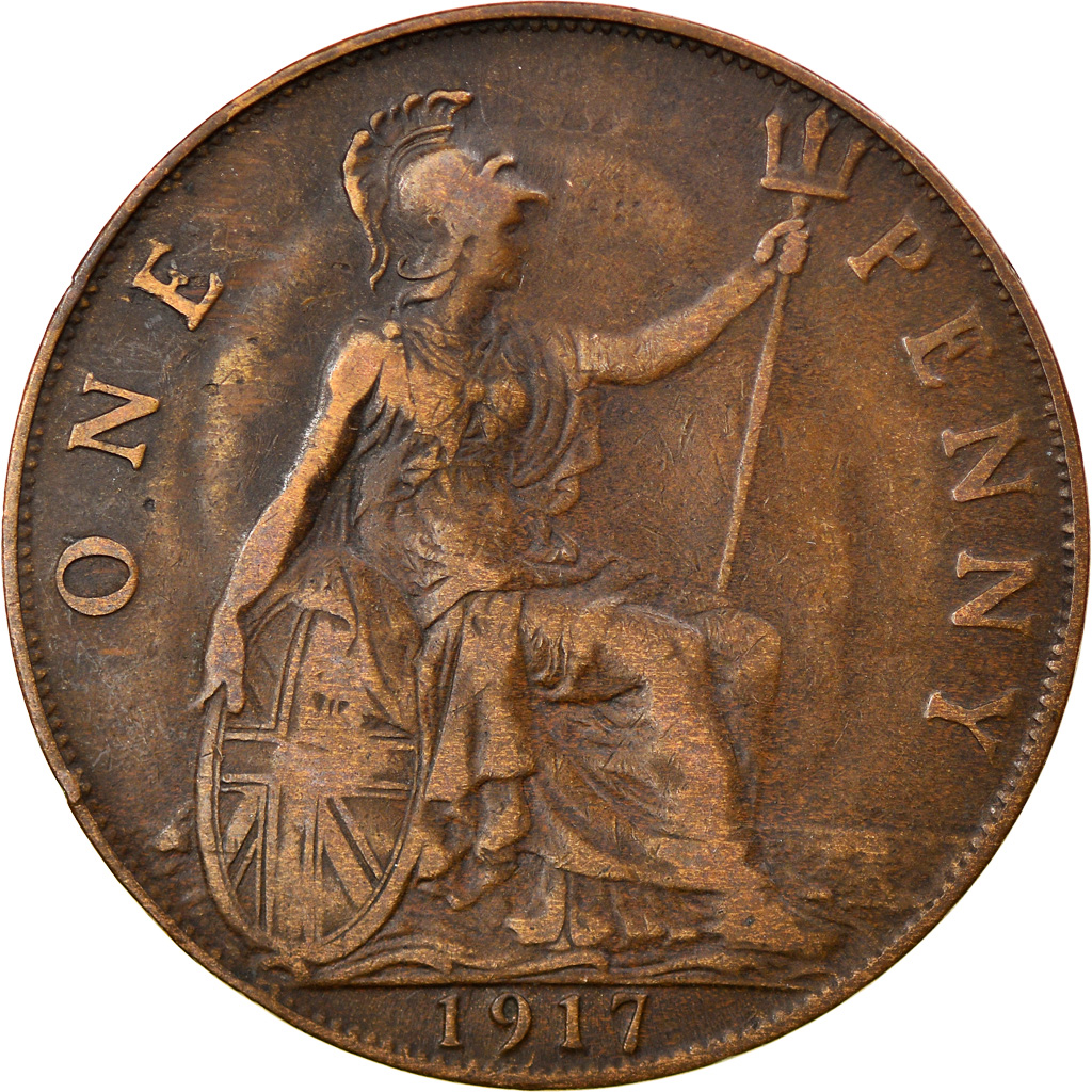 Coin, Great Britain, George V, Penny, 1917, , Bronze, KM:810