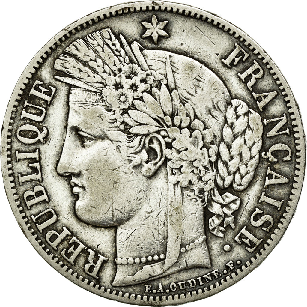 Coin, France, Cérès, 5 Francs, 1849, Strasbourg, , Silver, KM:761.2