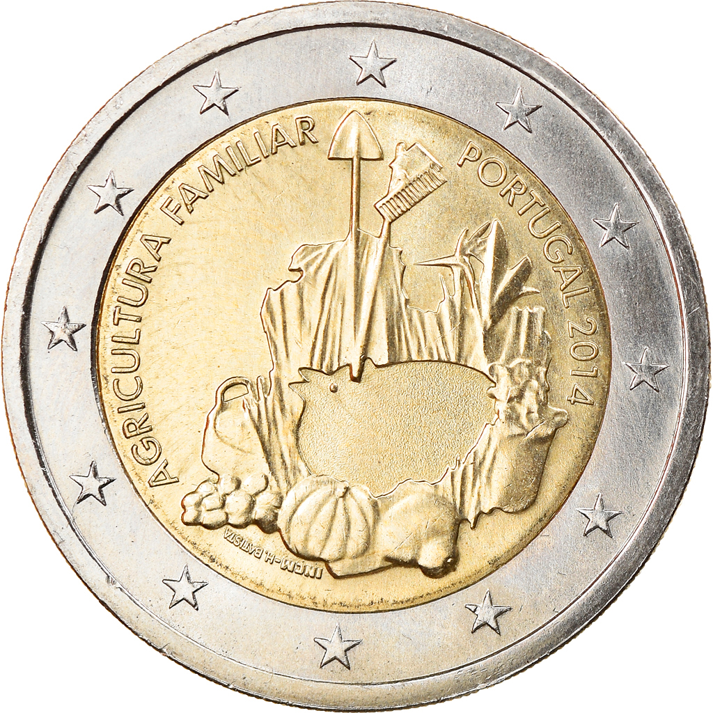 Portugal, 2 Euro, Agricultura familiar, 2014, Lisbon, VZ, Bi-Metallic, KM:New