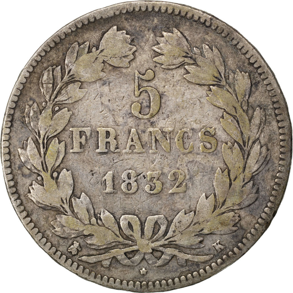 Coin, France, Louis-Philippe, 5 Francs, 1832, Bordeaux, , Silver