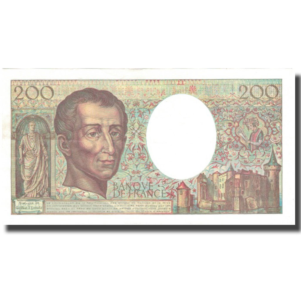 France, 200 Francs, Montesquieu, 1994, 1994, AU(55-58), Fayette:70/2.01, KM:155f