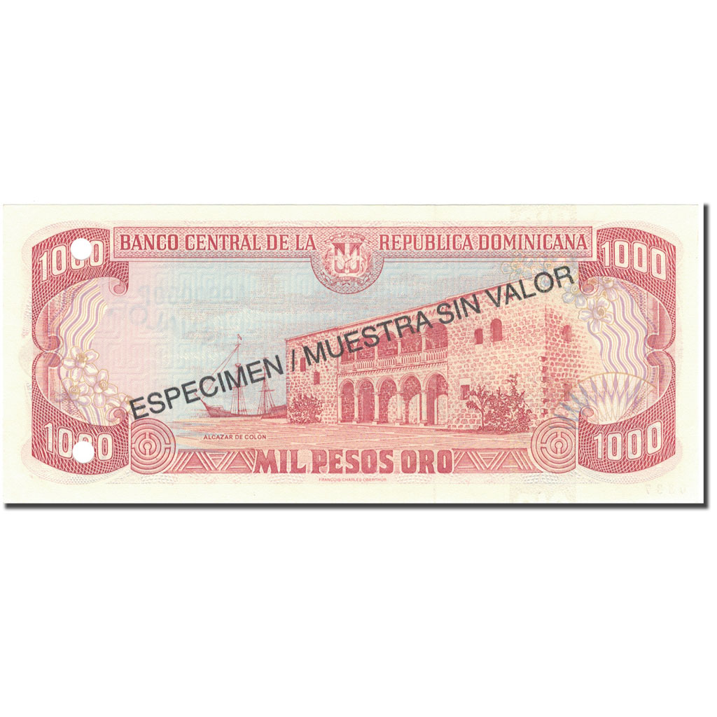 Banknote, Dominican Republic, 1000 Pesos Oro, 1996, 1996, Specimen, KM:158s1