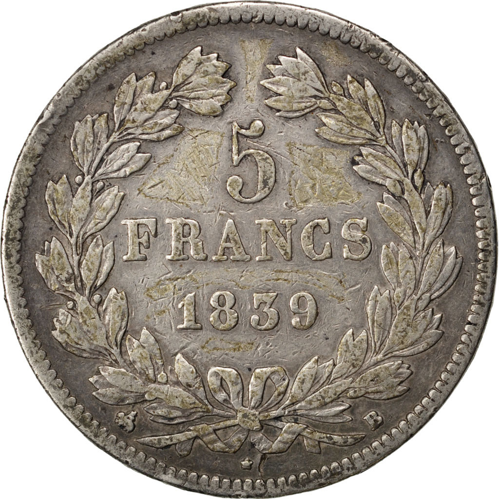 Coin, France, Louis-Philippe, 5 Francs, 1839, Rouen, , Silver