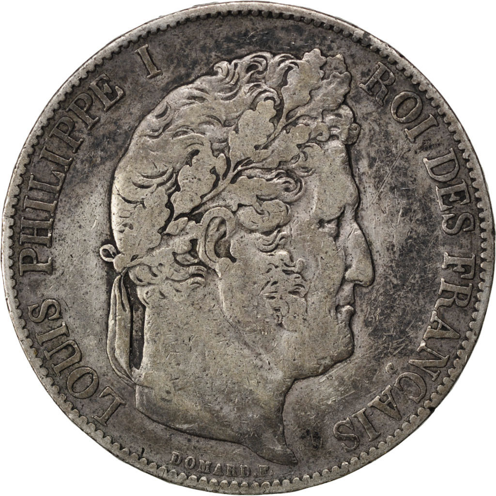 Coin, France, Louis-Philippe, 5 Francs, 1848, Bordeaux, VF, Silver