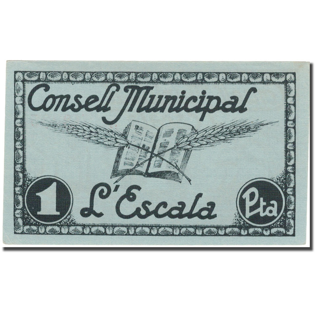 Banknote, Spain, ESCALA, 1 Peseta, bateau, 1937, 1937, UNC(64)