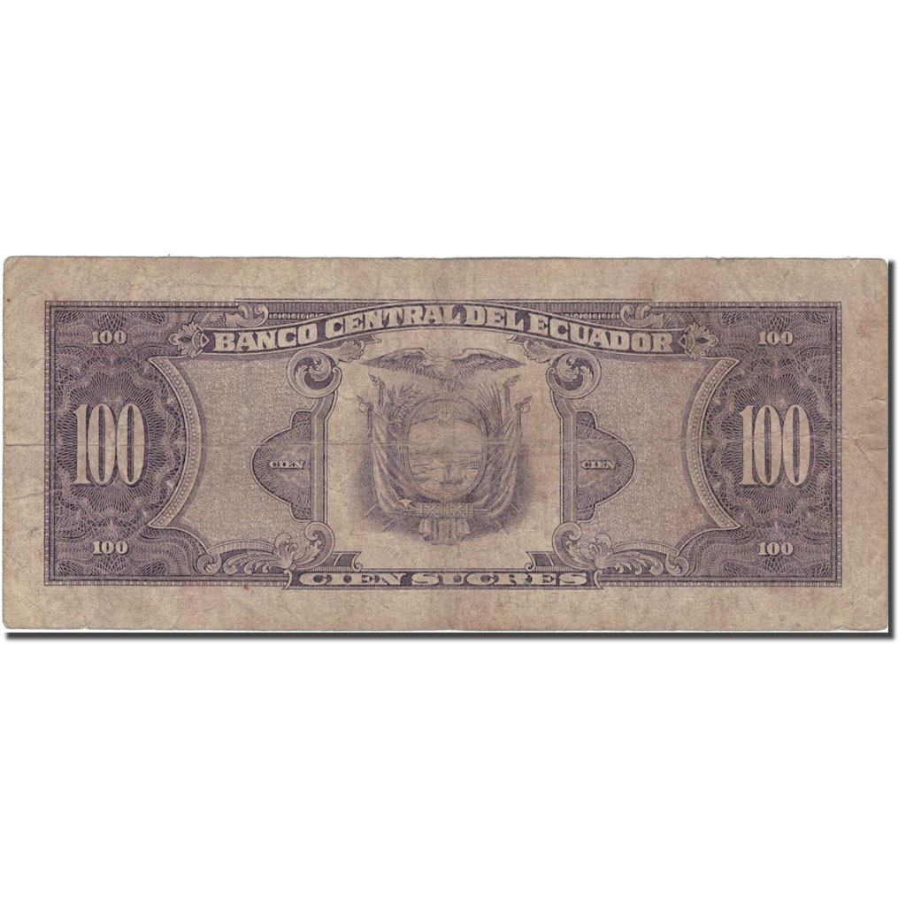 Billete, 100 Sucres, 1990, Ecuador, 1990-04-20, KM:123, BC