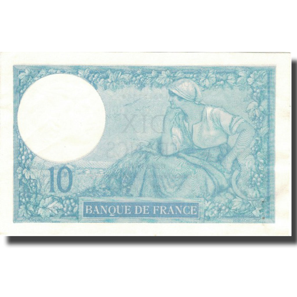 France, 10 Francs, Minerve, 1918, 1918-02-25, UNC(60-62), Fayette:6.3, KM:73a
