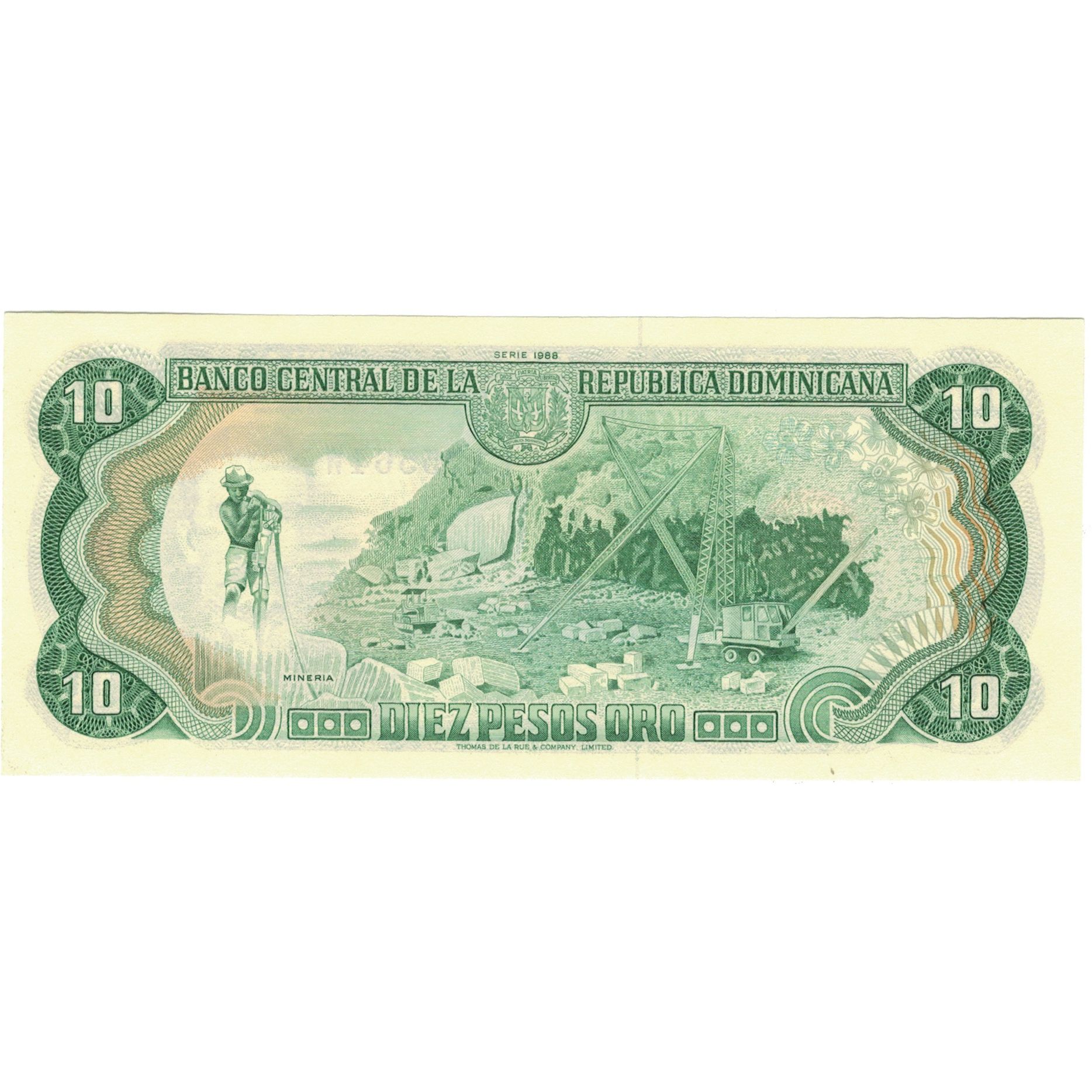 Banknote, Dominican Republic, 10 Pesos Oro, 1988, 1988, KM:119c, UNC(64)