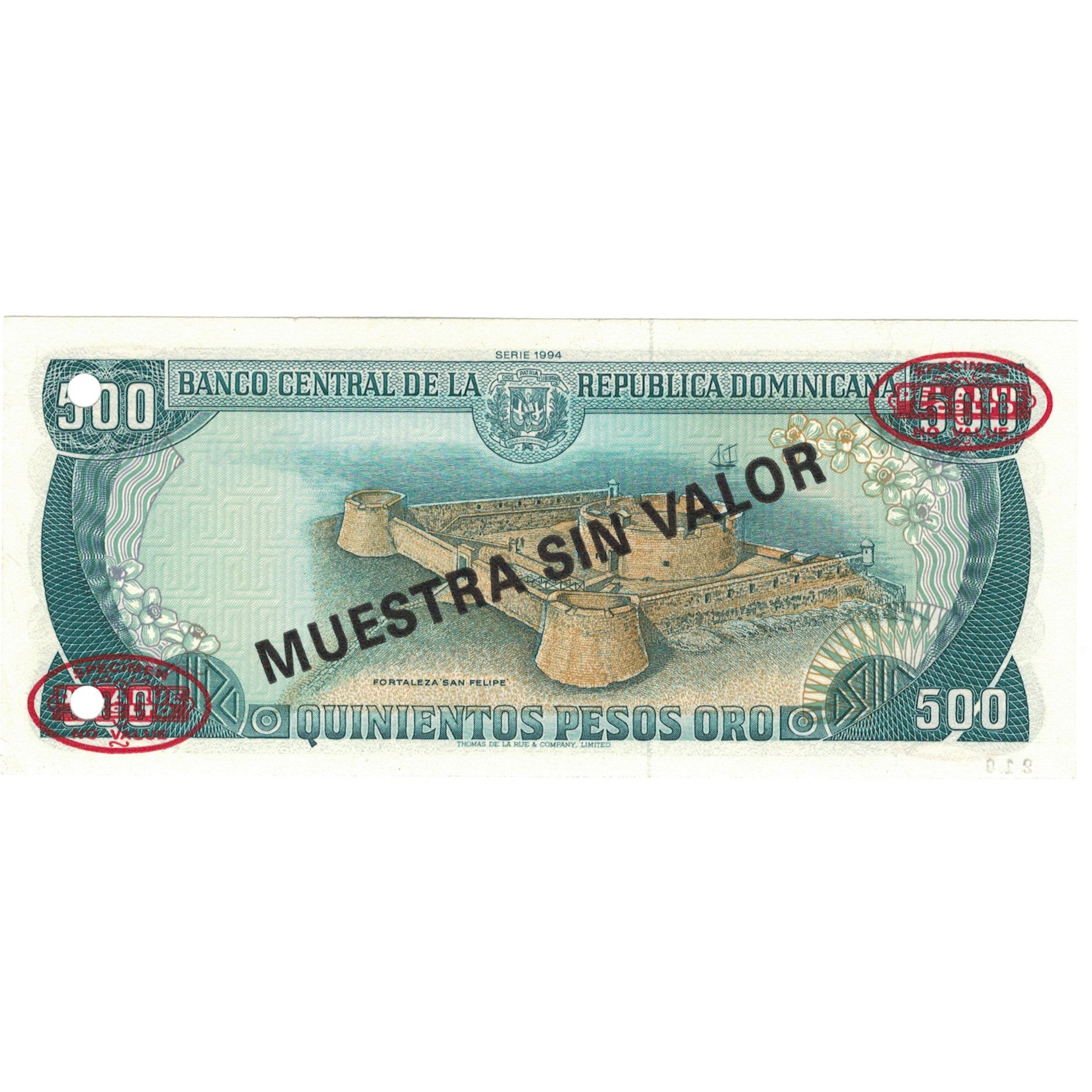 Banknote, Dominican Republic, 500 Pesos Oro, 1994, 1994, Specimen, KM:137s2