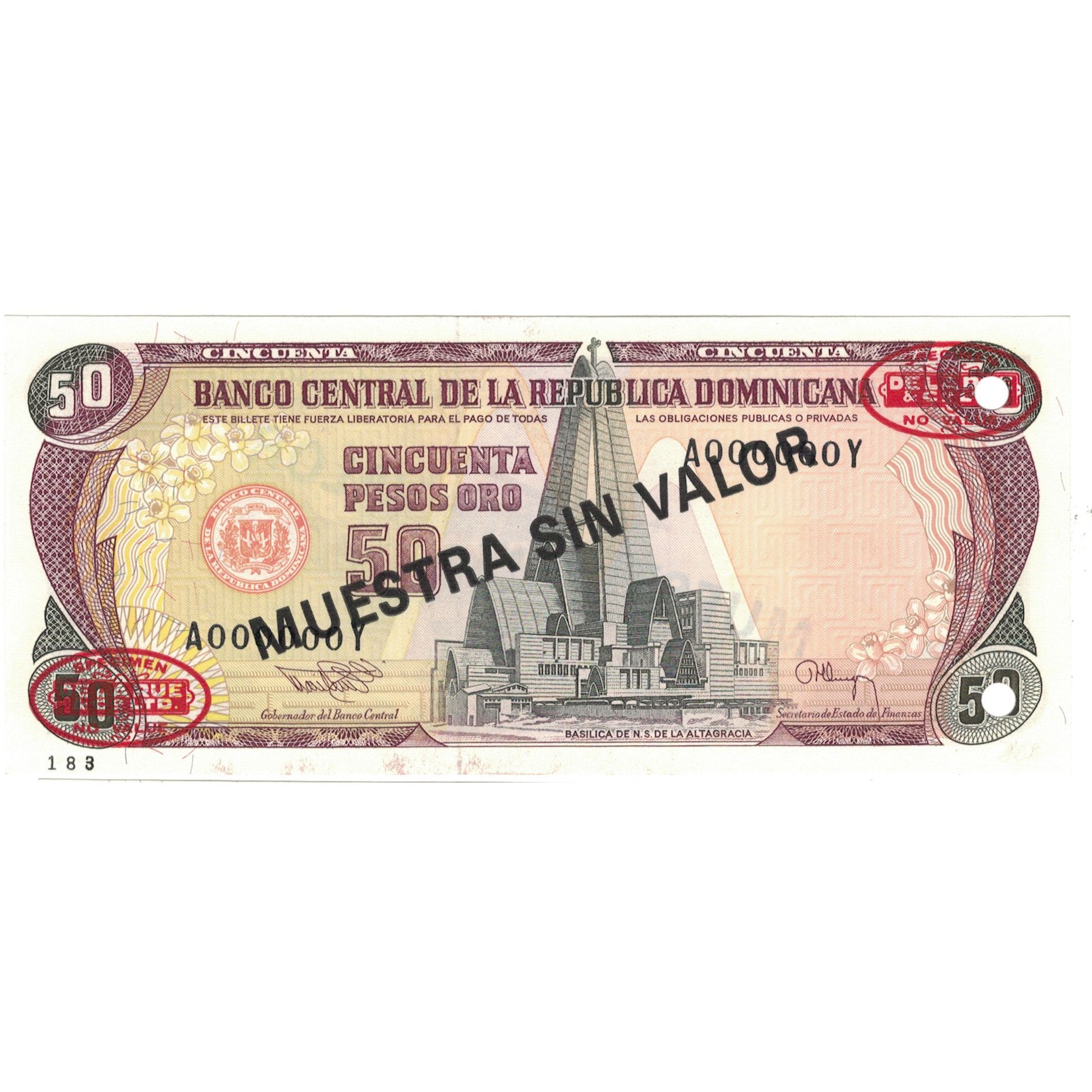 Banknote, Dominican Republic, 50 Pesos Oro, 1994, 1994, Specimen, KM:135s2