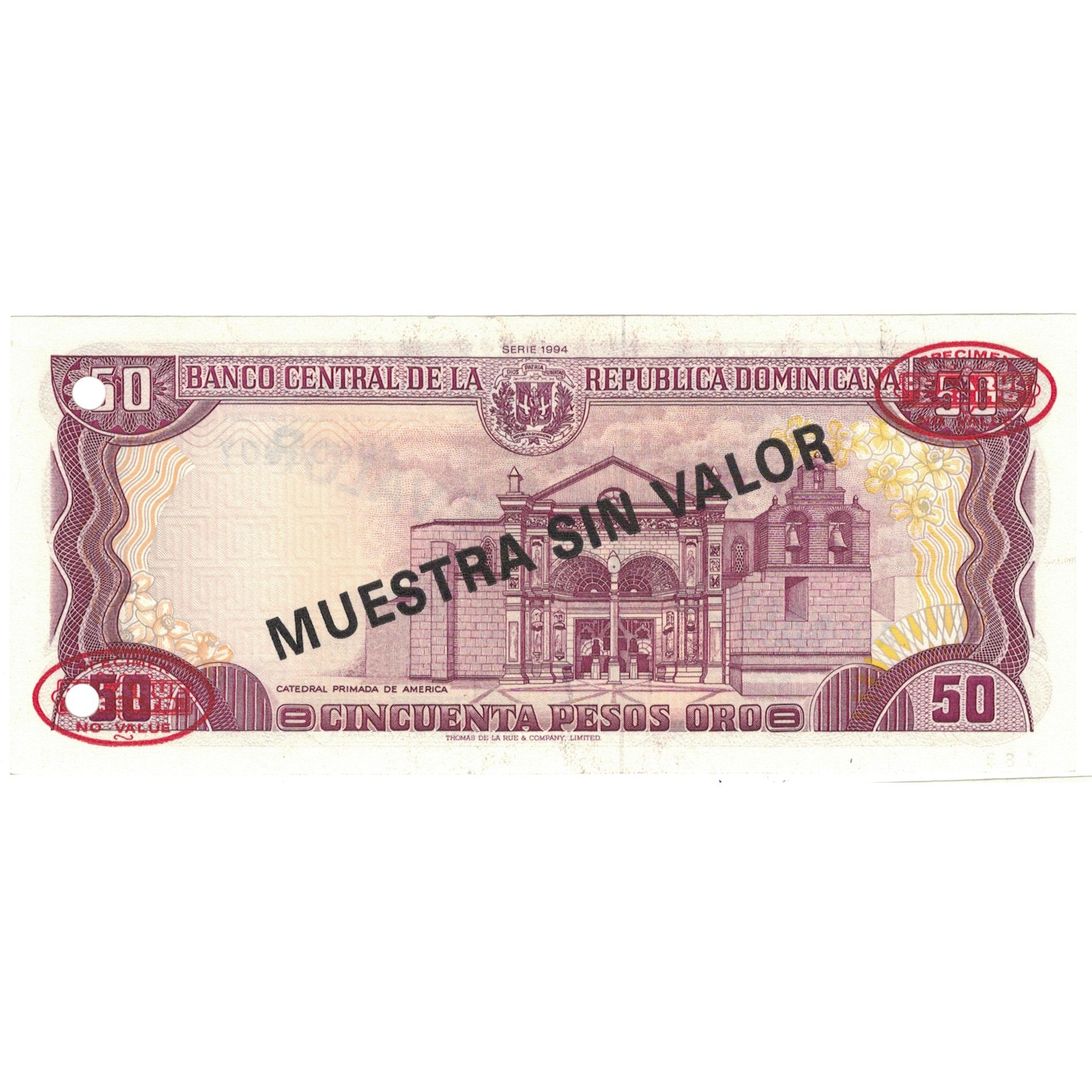 Banknote, Dominican Republic, 50 Pesos Oro, 1994, 1994, Specimen, KM:135s2