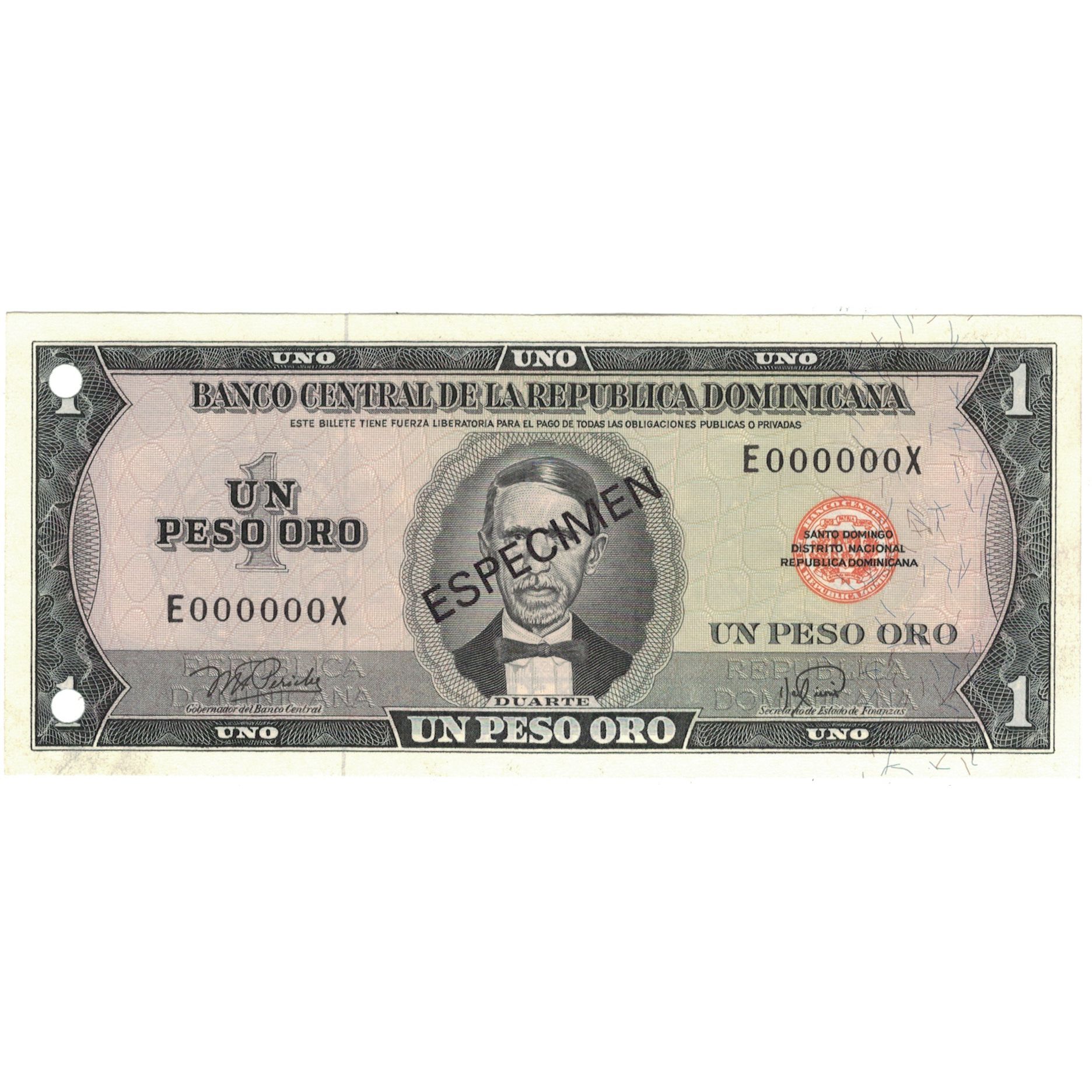 Banknote, Dominican Republic, 1 Peso Oro, 1978, 1978, Specimen, KM:117s1