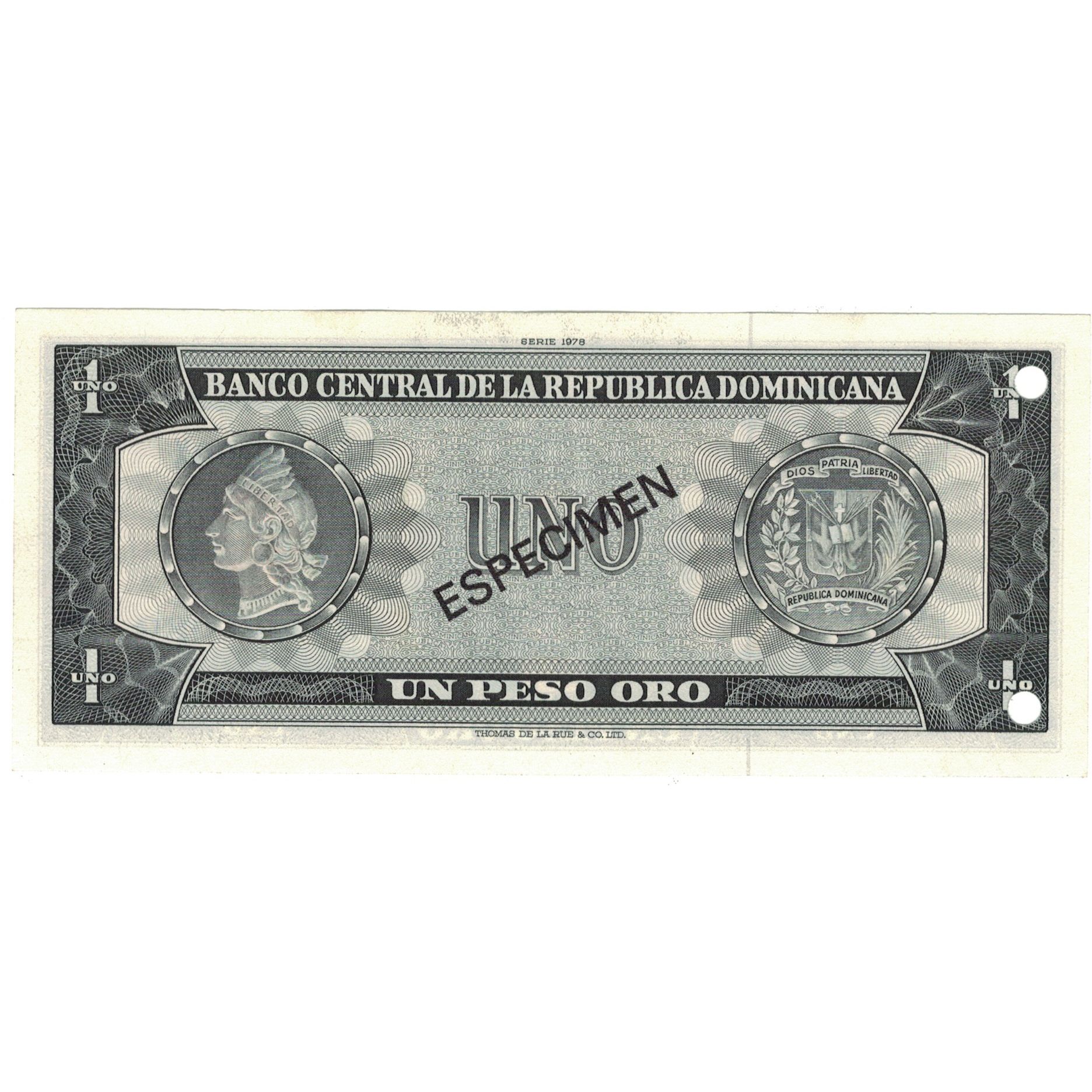 Banknote, Dominican Republic, 1 Peso Oro, 1978, 1978, Specimen, KM:117s1