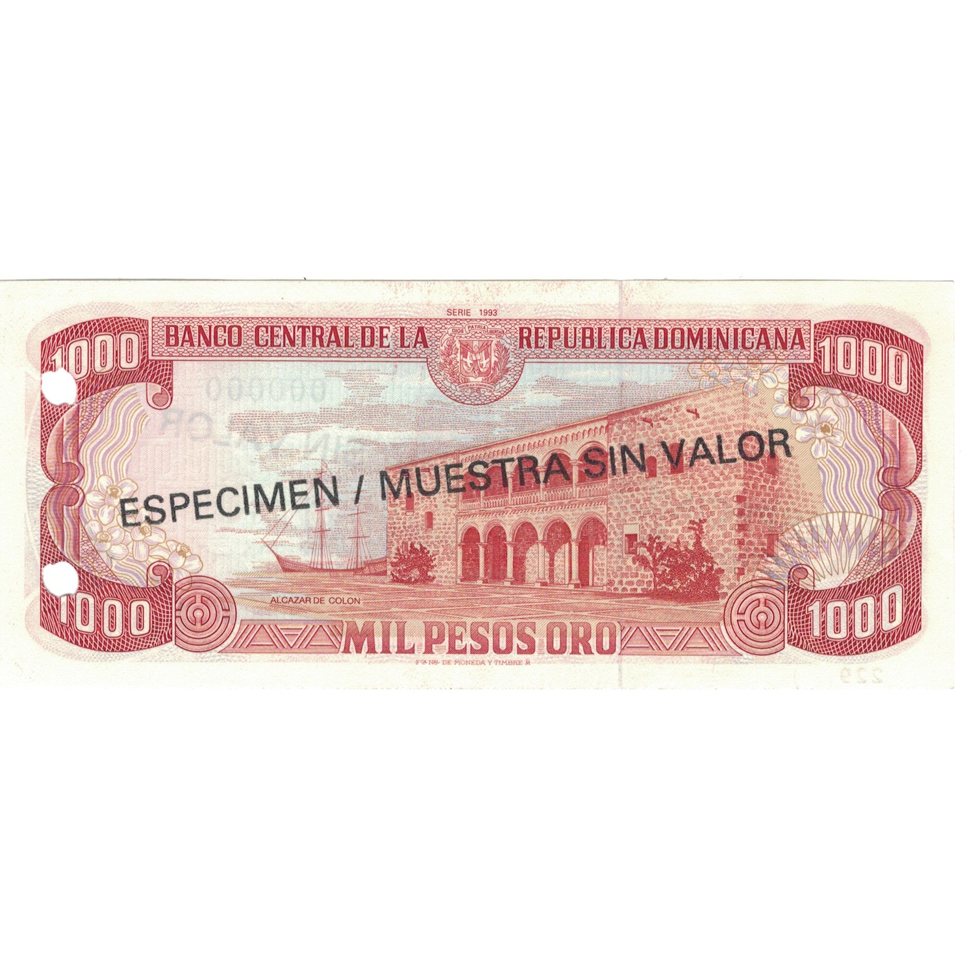 Banknote, Dominican Republic, 1000 Pesos Oro, 1993, 1993, KM:145s, AU(50-53)