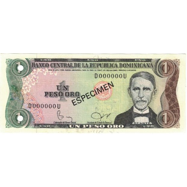Banknote, Dominican Republic, 1 Peso Oro, 1982, 1982, Specimen, KM:117s3