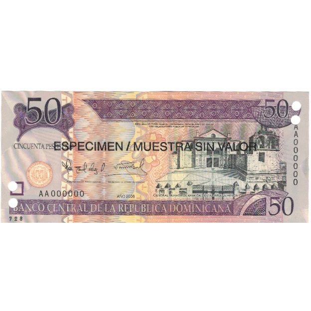 Banknote, Dominican Republic, 50 Pesos Oro, 2006, 2006, Specimen, KM:176a