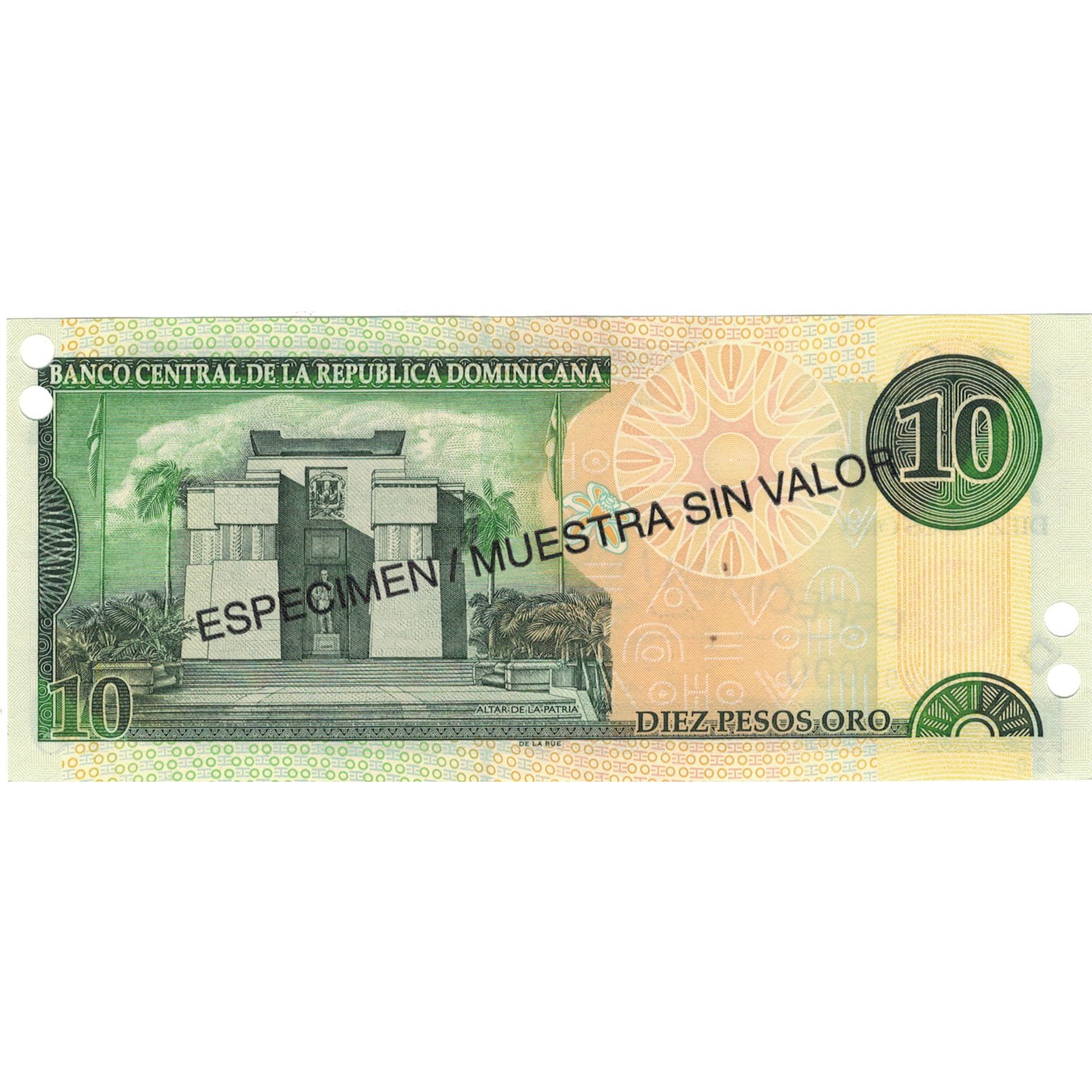 Banknote, Dominican Republic, 10 Pesos Oro, 2001, 2001, Specimen, KM:165s2