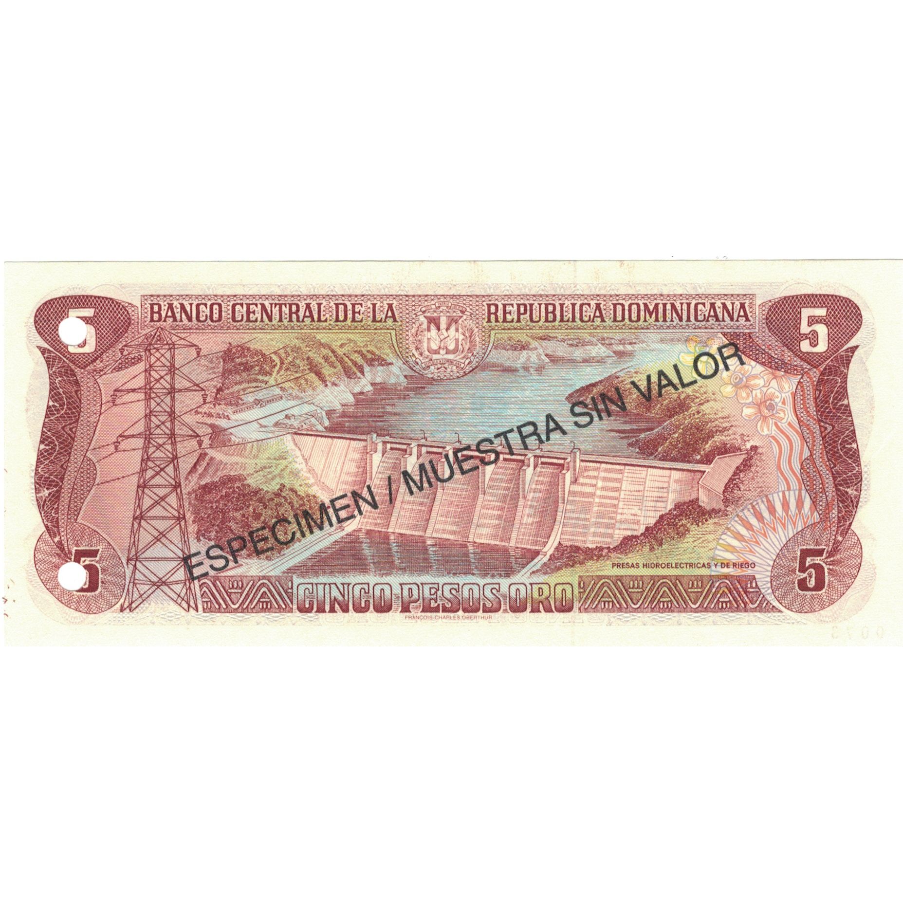 Banknote, Dominican Republic, 5 Pesos Oro, 1996, 1996, Specimen, KM:152s1