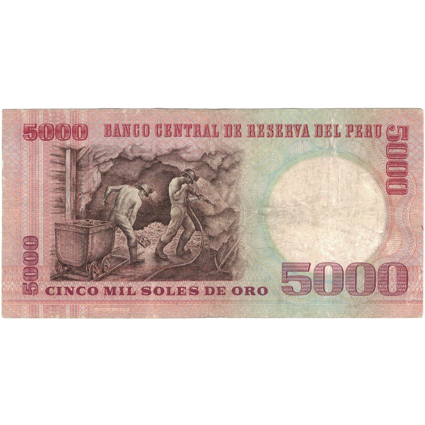 Billete, 5000 Soles De Oro, 1981, Perú, 1981-11-05, KM:117c, BC